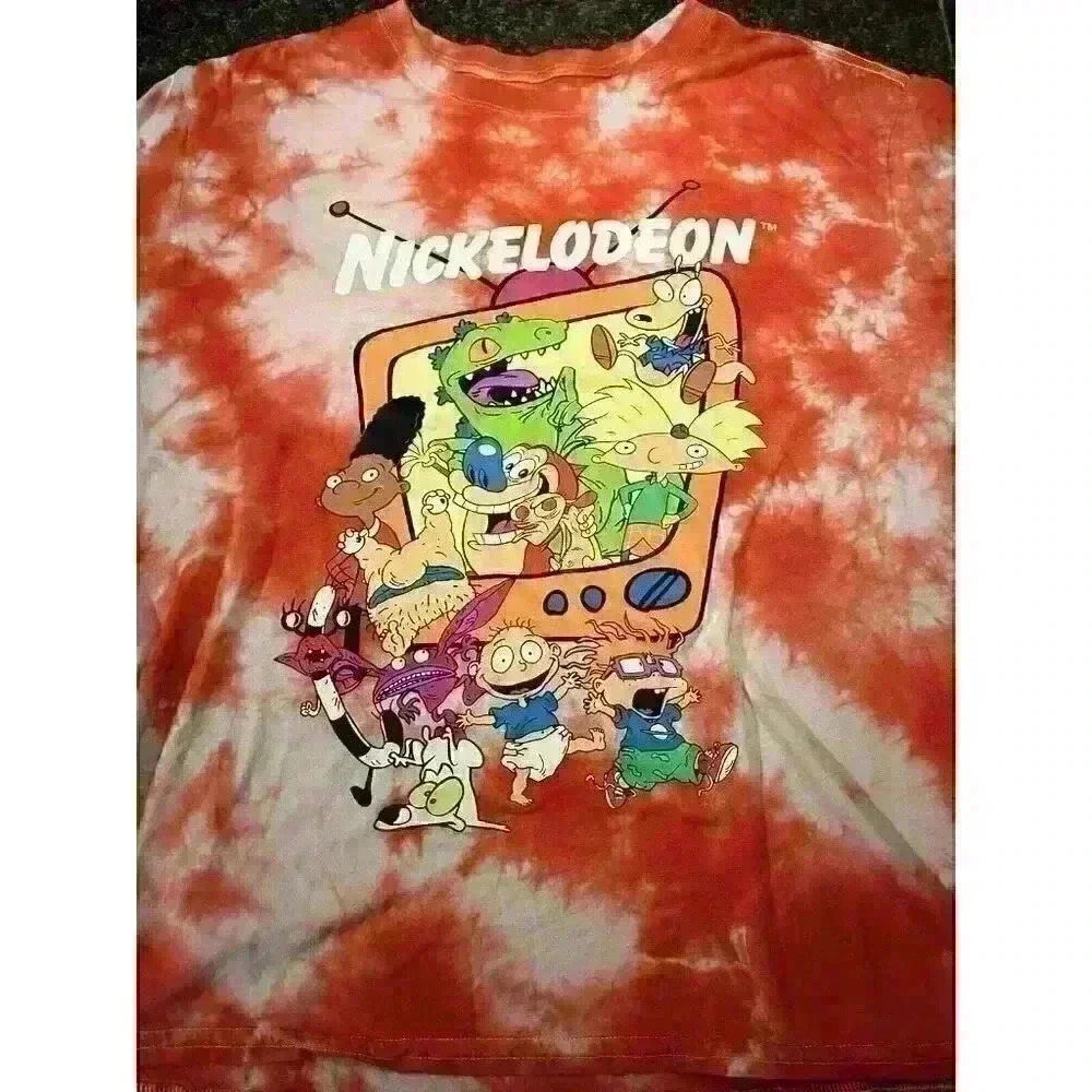 Nickelodeon Men's Size 2XL T-Shirt Tie-Dye Retro 90's Characters Graphic Tee